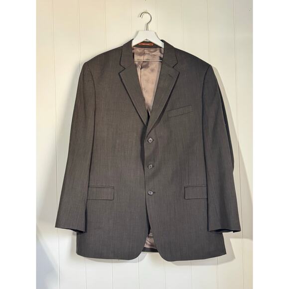 Michael Kors Wool Sport Coat Blazer Brown 48L Three Button Lined - Picture 2 of 11